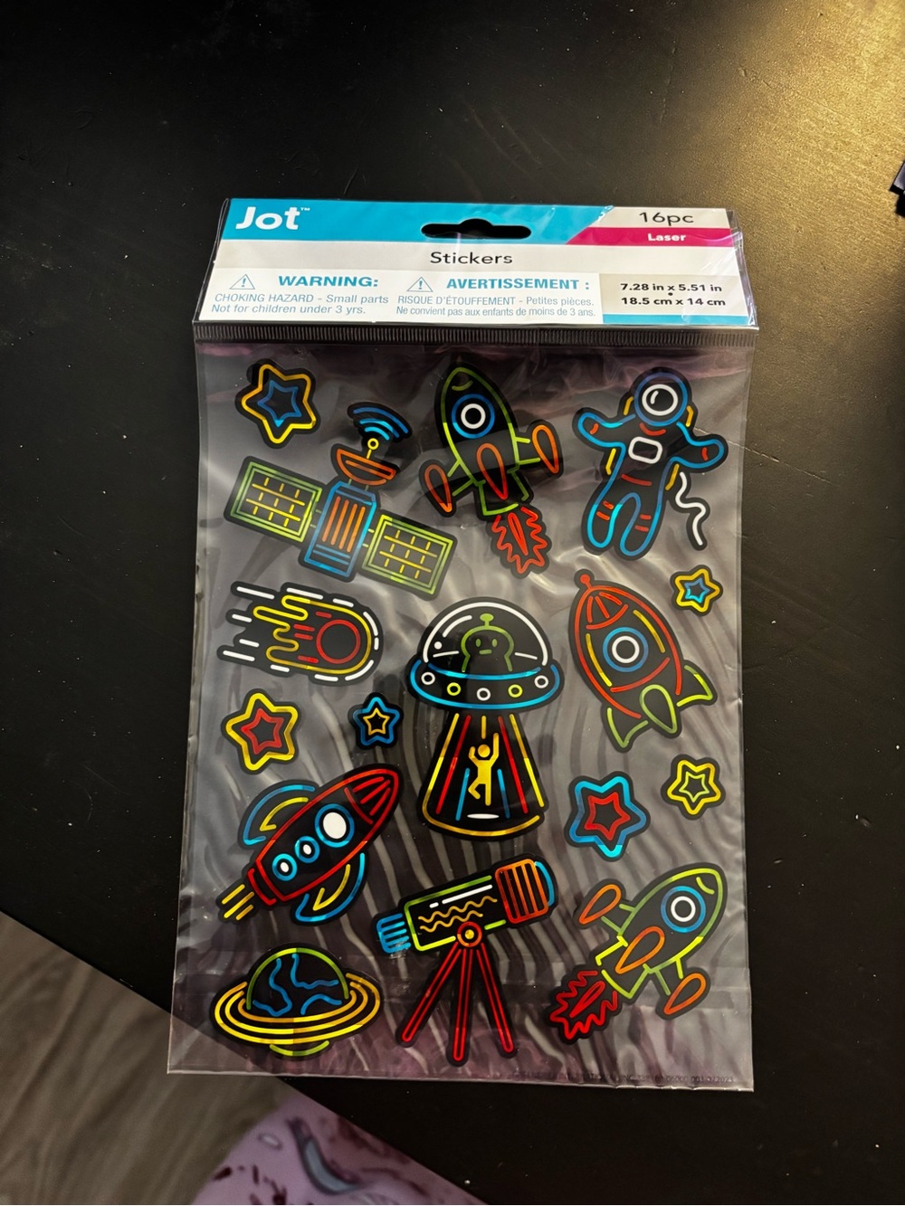Jot Neon Space Sticker Sheet - Multicolor Rockets & Astronauts